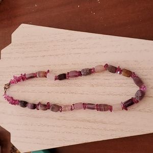 Natural purple gemstone beaded necklace